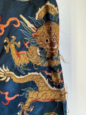Lot 44 - A CHINESE CHILDS SILK 'NINE DRAGON' ROBE, QING DYNASTY, 19TH CENTURY