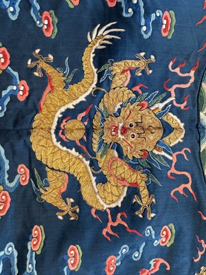 Lot 44 - A CHINESE CHILDS SILK 'NINE DRAGON' ROBE, QING DYNASTY, 19TH CENTURY