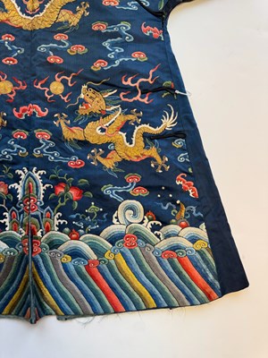 Lot 44 - A CHINESE CHILDS SILK 'NINE DRAGON' ROBE, QING DYNASTY, 19TH CENTURY