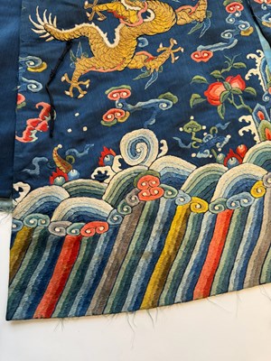 Lot 44 - A CHINESE CHILDS SILK 'NINE DRAGON' ROBE, QING DYNASTY, 19TH CENTURY