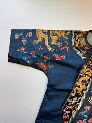Lot 44 - A CHINESE CHILDS SILK 'NINE DRAGON' ROBE, QING DYNASTY, 19TH CENTURY