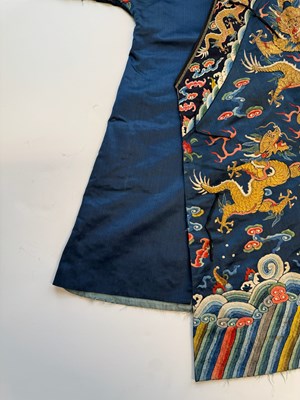 Lot 44 - A CHINESE CHILDS SILK 'NINE DRAGON' ROBE, QING DYNASTY, 19TH CENTURY