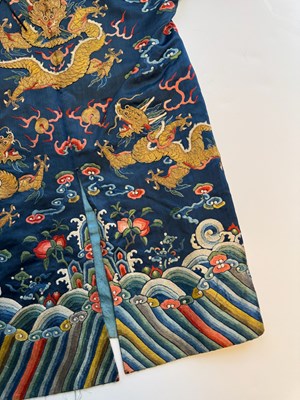 Lot 44 - A CHINESE CHILDS SILK 'NINE DRAGON' ROBE, QING DYNASTY, 19TH CENTURY