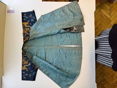 Lot 44 - A CHINESE CHILDS SILK 'NINE DRAGON' ROBE, QING DYNASTY, 19TH CENTURY