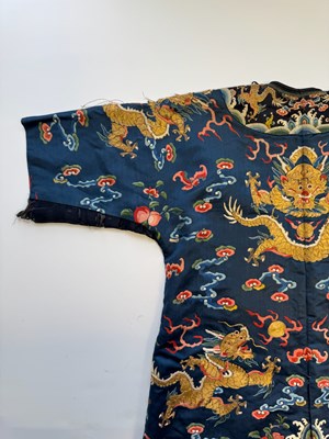 Lot 44 - A CHINESE CHILDS SILK 'NINE DRAGON' ROBE, QING DYNASTY, 19TH CENTURY