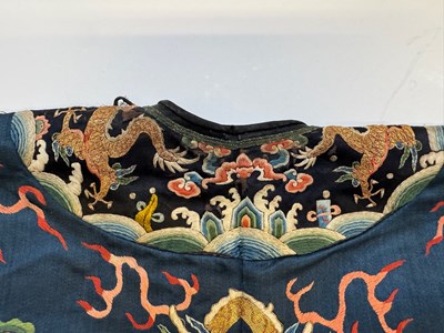 Lot 44 - A CHINESE CHILDS SILK 'NINE DRAGON' ROBE, QING DYNASTY, 19TH CENTURY