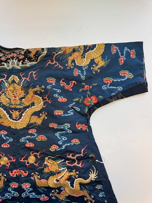 Lot 44 - A CHINESE CHILDS SILK 'NINE DRAGON' ROBE, QING DYNASTY, 19TH CENTURY