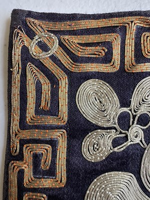 Lot 38 - FOUR CHINESE SILK RANK BADGES MADE FOR AN OFFICIAL OF THE SIXTH RANK, QING DYNASTY