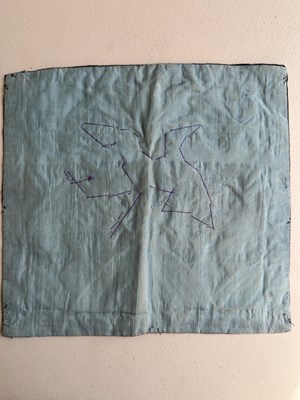Lot 38 - FOUR CHINESE SILK RANK BADGES MADE FOR AN OFFICIAL OF THE SIXTH RANK, QING DYNASTY