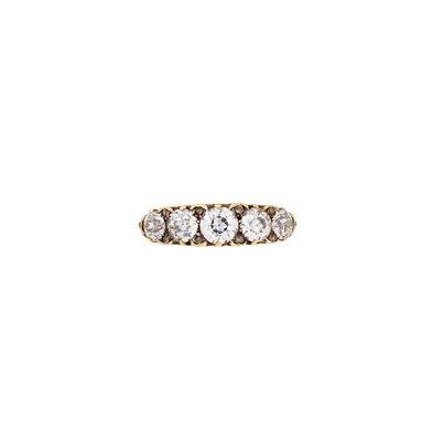 Lot 410 - VICTORIAN DIAMOND HALF HOOP RING, 1890s