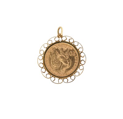 Lot 358 - FRENCH 20 FRANC GOLD COIN PENDANT, 1913