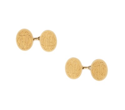 Lot 343 - PAIR OF GOLD CUFFLINKS, 1900s