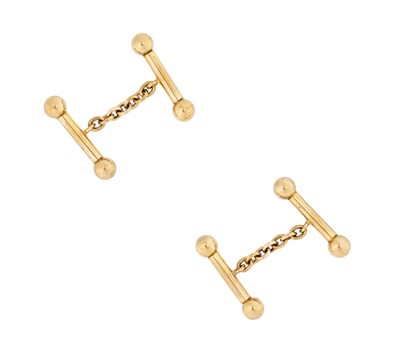 Lot 344 - PAIR OF GOLD CUFFLINKS