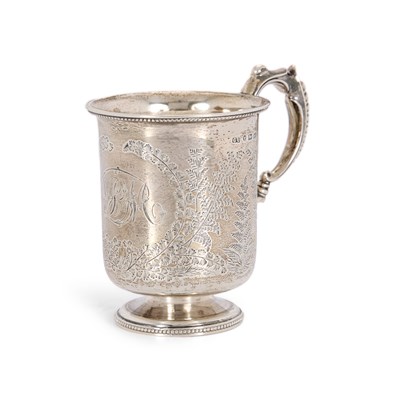 Lot 128 - A VICTORIAN SILVER CHRISTENING MUG, GEORGE UNITE, BIRMINGHAM, 1883