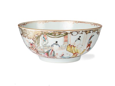 Lot 96 - A CHINESE FAMILLE-ROSE PUNCHBOWL, QIANLONG PERIOD (1736-95)
