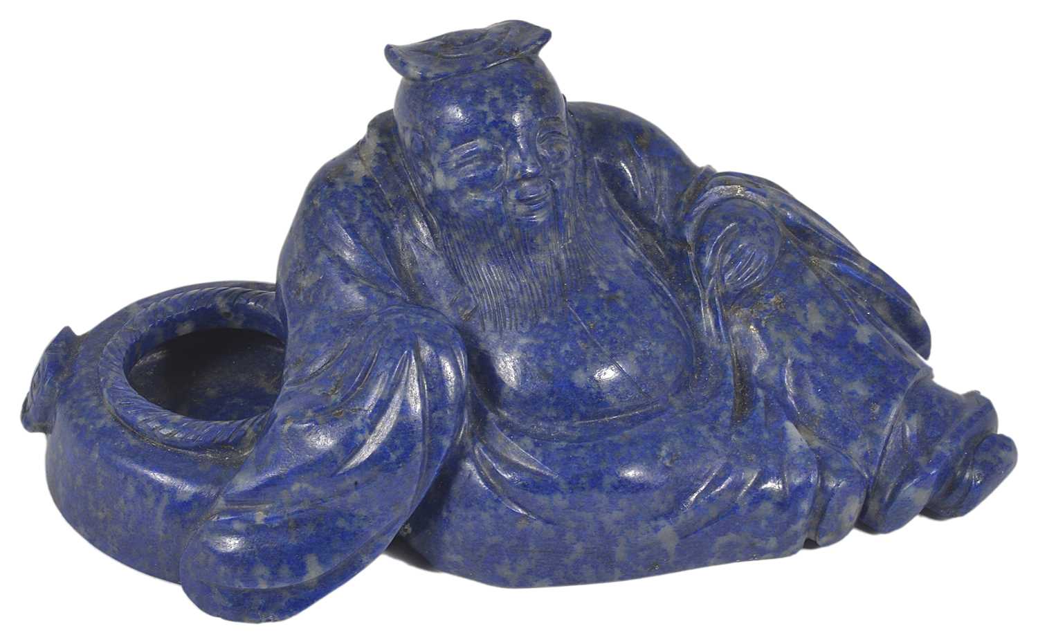 Lot 82 - A CHINESE LAPIS LAZULI SAGE BRUSH WASHER