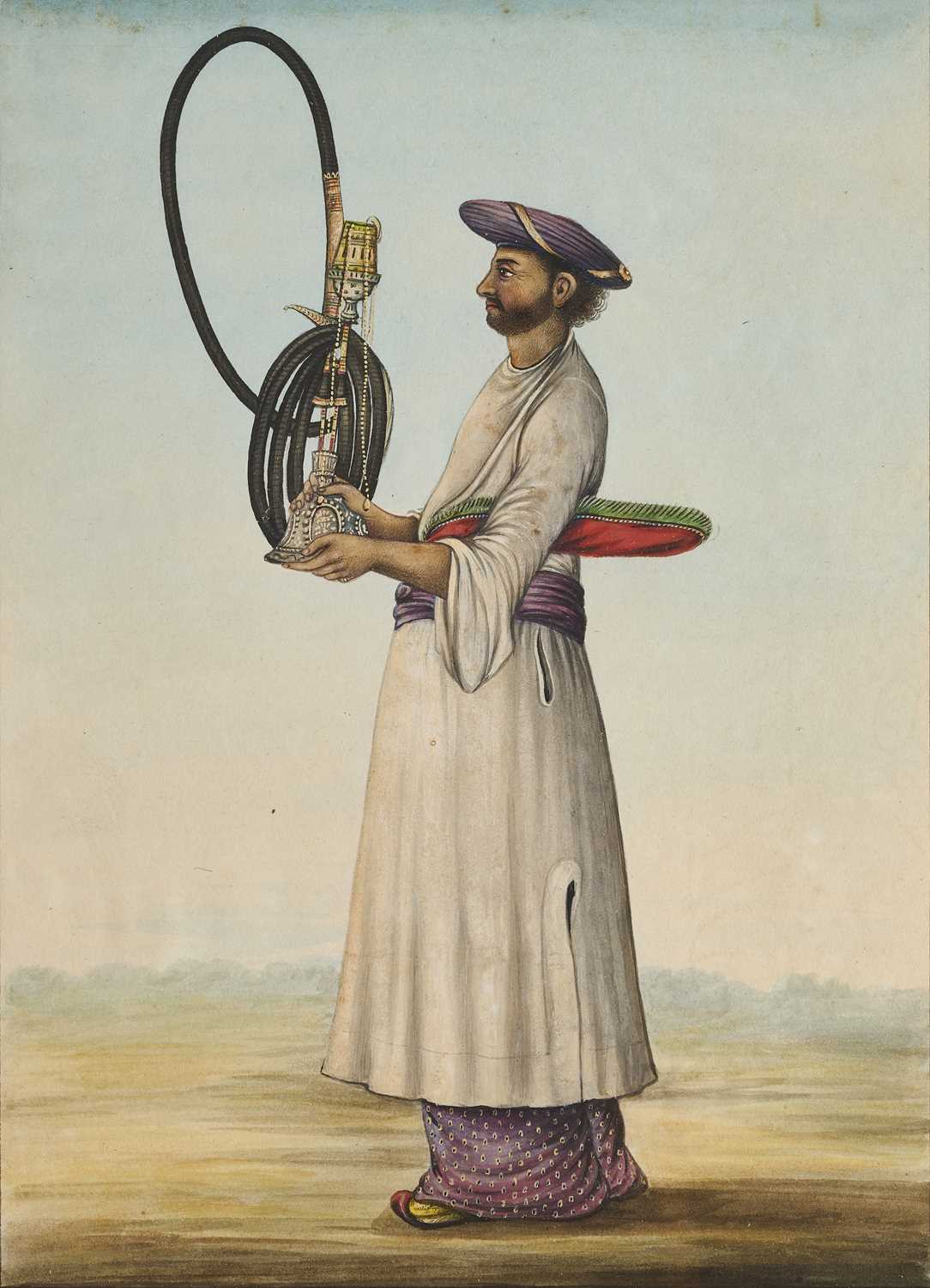 Lot 33 - A HOOKAH BURDAR, LUCKNOW, CIRCA 1815-20