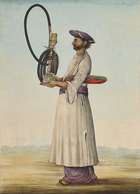 Lot 33 - A HOOKAH BURDAR, LUCKNOW, CIRCA 1815-20