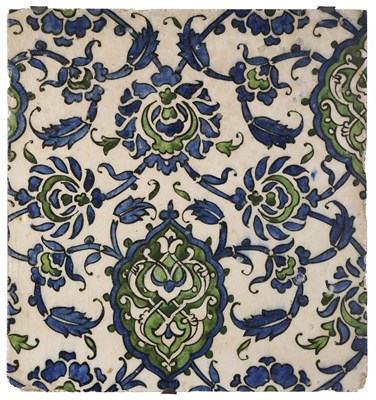 Lot 95 - A DAMASCUS TILE, OTTOMAN SYRIA, CIRCA 1570-80