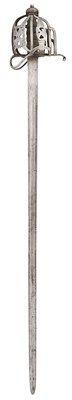 Lot 4 - AN ENGLISH BASKET-HILTED CAVALRY BACKSWORD, MID-18TH CENTURY
