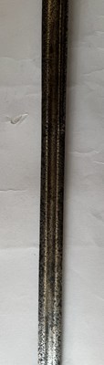 Lot 4 - AN ENGLISH BASKET-HILTED CAVALRY BACKSWORD, MID-18TH CENTURY