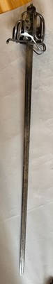 Lot 4 - AN ENGLISH BASKET-HILTED CAVALRY BACKSWORD, MID-18TH CENTURY