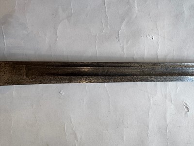 Lot 5 - AN ENGLISH BASKET-HILTED CAVALRY BACKSWORD, MID-18TH CENTURY