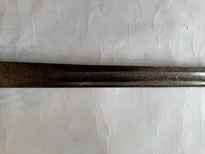 Lot 5 - AN ENGLISH BASKET-HILTED CAVALRY BACKSWORD, MID-18TH CENTURY