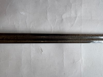Lot 5 - AN ENGLISH BASKET-HILTED CAVALRY BACKSWORD, MID-18TH CENTURY