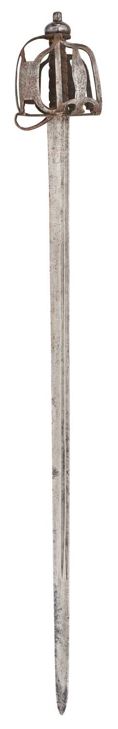 Lot 6 - AN ENGLISH BASKET-HILTED CAVALRY BACKSWORD, CIRCA 1770