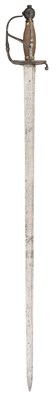 Lot 132 - A LOW COUNTRIES BACKSWORD, THE FRENCH BLADE DATED 1740
