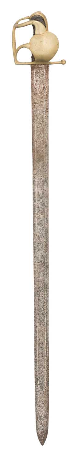 Lot 23 - A NORTH EUROPEAN MILITARY BACKSWORD, MID-18TH CENTURY, PROBABLY AUSTRIAN