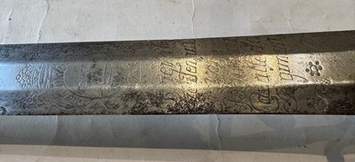 Lot 71 - A RARE DANISH CAVALRY TROOPER’S SWORD, MID-18TH CENTURY, THE BLADE DATED 1752
