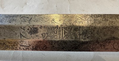 Lot 71 - A RARE DANISH CAVALRY TROOPER’S SWORD, MID-18TH CENTURY, THE BLADE DATED 1752