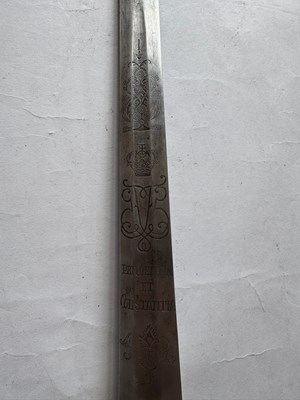 Lot 70 - A RARE DANISH MODEL 1750 CAVALRY PALLASCH, REIGN OF FREDERICK V (1723-1766)