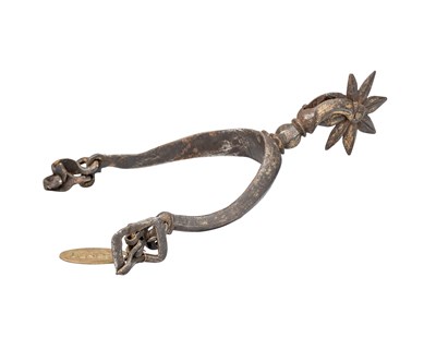 Lot 311 - A EUROPEAN GILT-IRON SPUR, FIRST QUARTER OF THE 17TH CENTURY