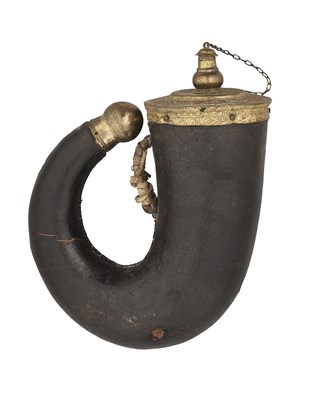 Lot 35 - AN OTTOMAN POWDER-HORN, 17TH CENTURY