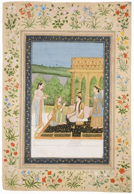 Lot 26 - A PRINCELY FIGURE ON A PAVILIONED TERRACE, DELHI, EARLY 19TH CENTURY