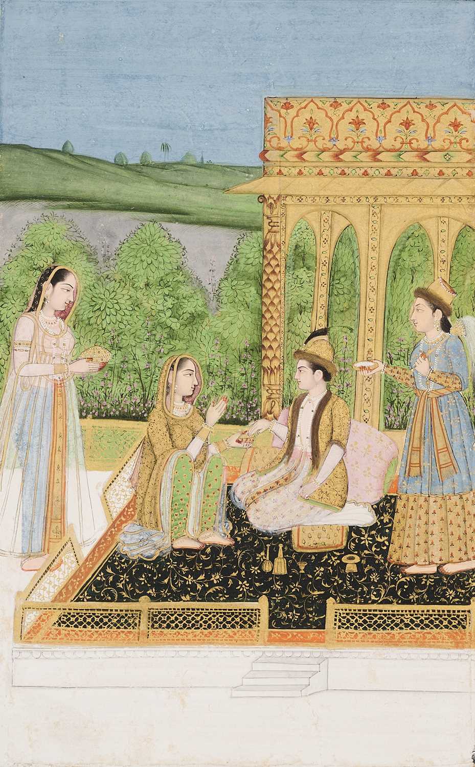 Lot 26 - A PRINCELY FIGURE ON A PAVILIONED TERRACE, DELHI, EARLY 19TH CENTURY