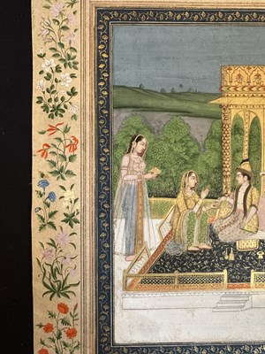 Lot 26 - A PRINCELY FIGURE ON A PAVILIONED TERRACE, DELHI, EARLY 19TH CENTURY