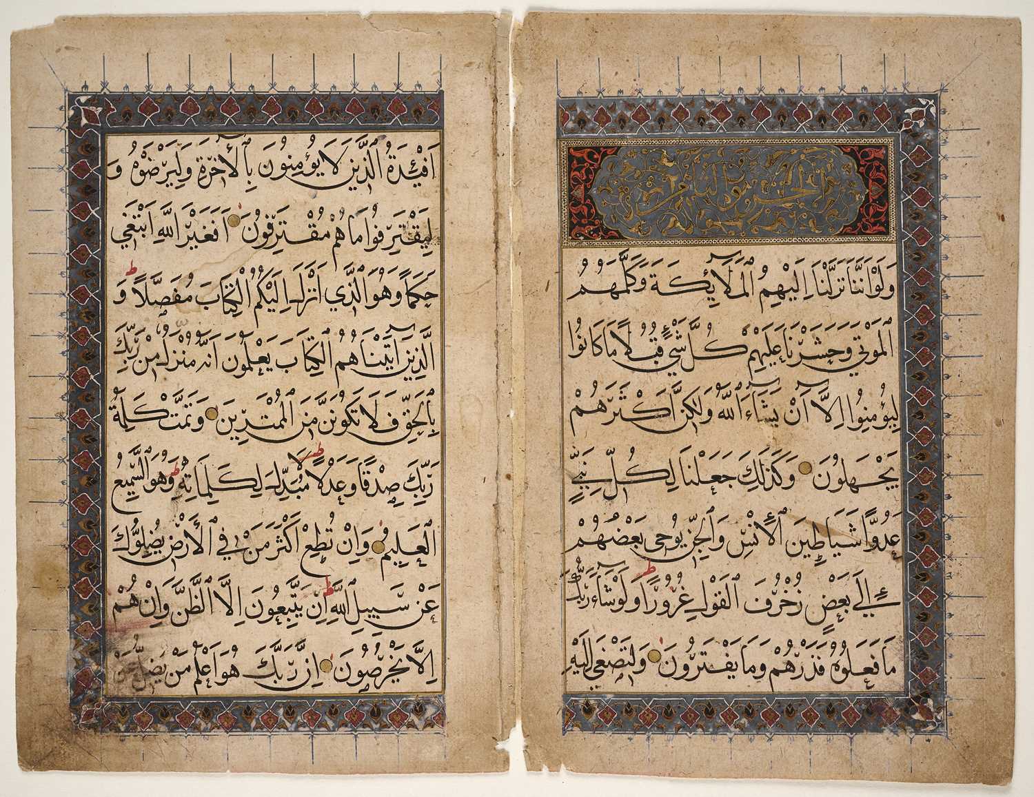 Lot 2 - A TIMURID ILLUMINATED OPENING BIFOLIUM, PERSIA 15TH CENTURY