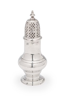 Lot 694 - GEORGE III SILVER PEPPERETTE, SAMUEL WOOD, LONDON, 1760