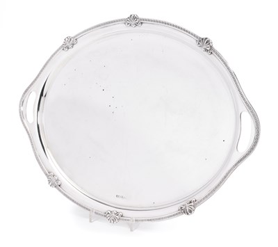 Lot 93 - A GEORGE V SILVER TRAY, WALKER & HALL LTD., SHEFFIELD, 1934