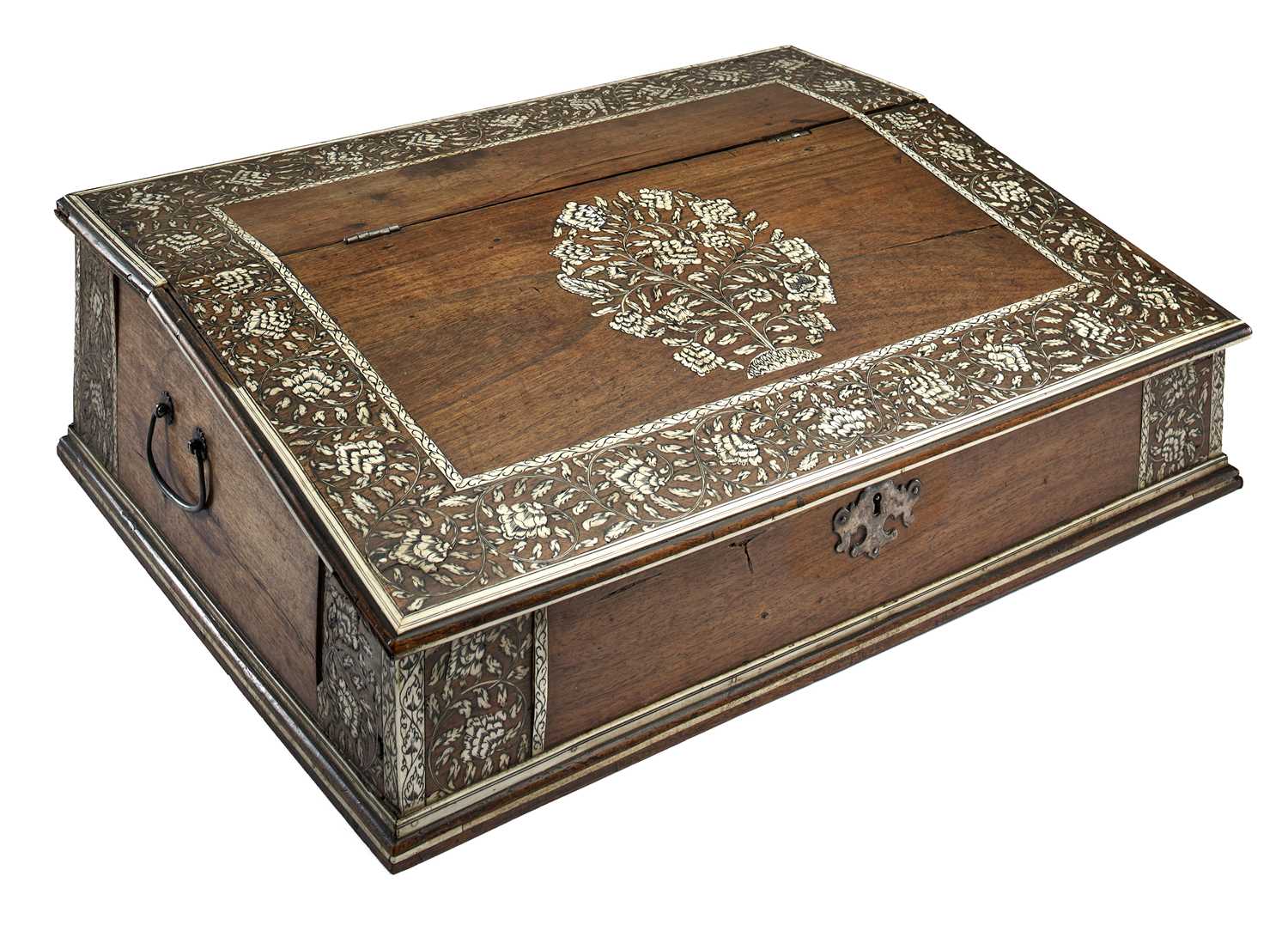 Lot 61 - A VIZAGAPATAM TABLE TOP DESK, SOUTH-EASTERN INDIA, LATE 18TH CENTURY