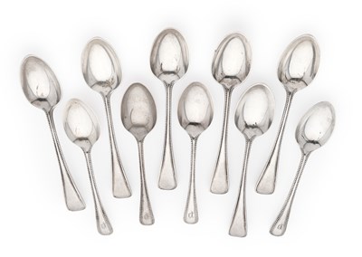Lot 84 - A SET OF SIX VICTORIAN SILVER TEASPOONS, HENRY HOLLAND & SON, LONDON, 1871
