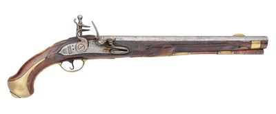 Lot 173 - A PRUSSIAN 14 BORE FLINTLOCK MODEL 1727 MILITARY HOLSTER PISTOL, REIGN OF FREDERICK WILLIAM I