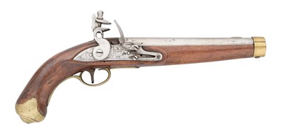 Lot 171 - A BRITISH/HANOVERIAN 16 BORE FLINTLOCK MILITARY PISTOL, PROBABLY REIGN OF ERNST AUGUSTUS (1837-1851)