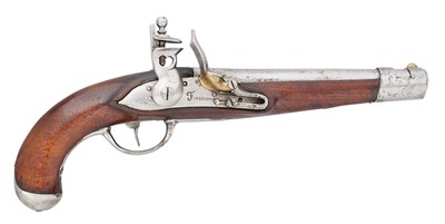 Lot 162 - A BAVARIAN (BAYERN) 12 BORE FLINTLOCK MODEL 1804 MILITARY PISTOL, REIGN OF MAXIMILIAN I JOSEPH