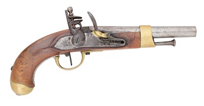 Lot 186 - A SAXON 13 BORE FLINTLOCK MODEL 1812 MILITARY PISTOL, REIGN OF FREDERICK AUGUSTUS I (1806-1827)