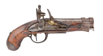 Lot 185 - A SAXON 22 BORE FLINTLOCK MODEL AN IX GENDARMERIE PISTOL, REIGN OF FREDERICK AUGUSTUS I (1806-1827)